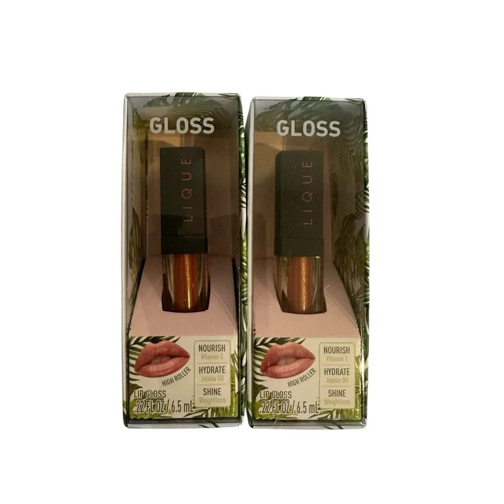 2 Lique Lip Gloss High Roller Vitamin E Jojoba Oil Shine Created by Women